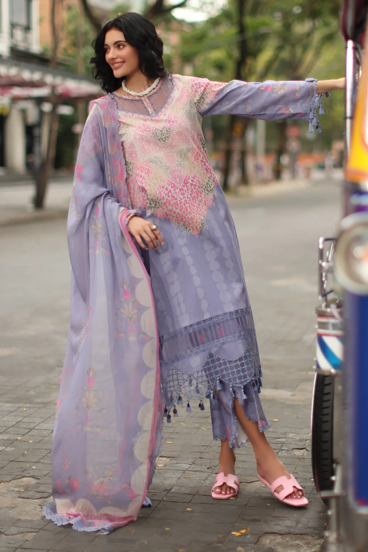 3-PC Stitched Embroidered Lawn Collection CC6-22 PSOK - Image 4