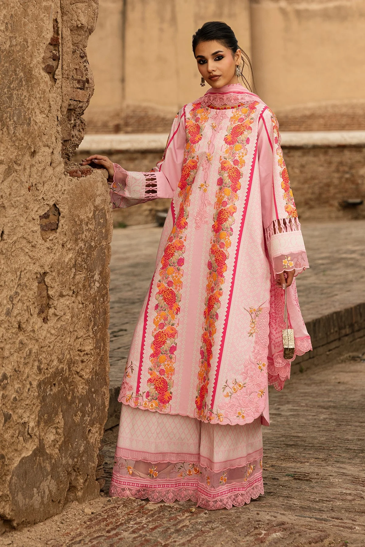 3-PC Stitched Embroidered Lawn Collection CC6-26 PSOK - Image 5
