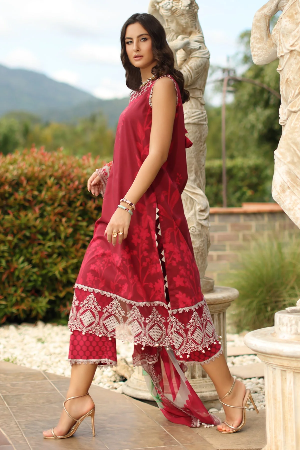 3-PC  Embroidered Lawn Collection CH6-15 PSOK - Image 3