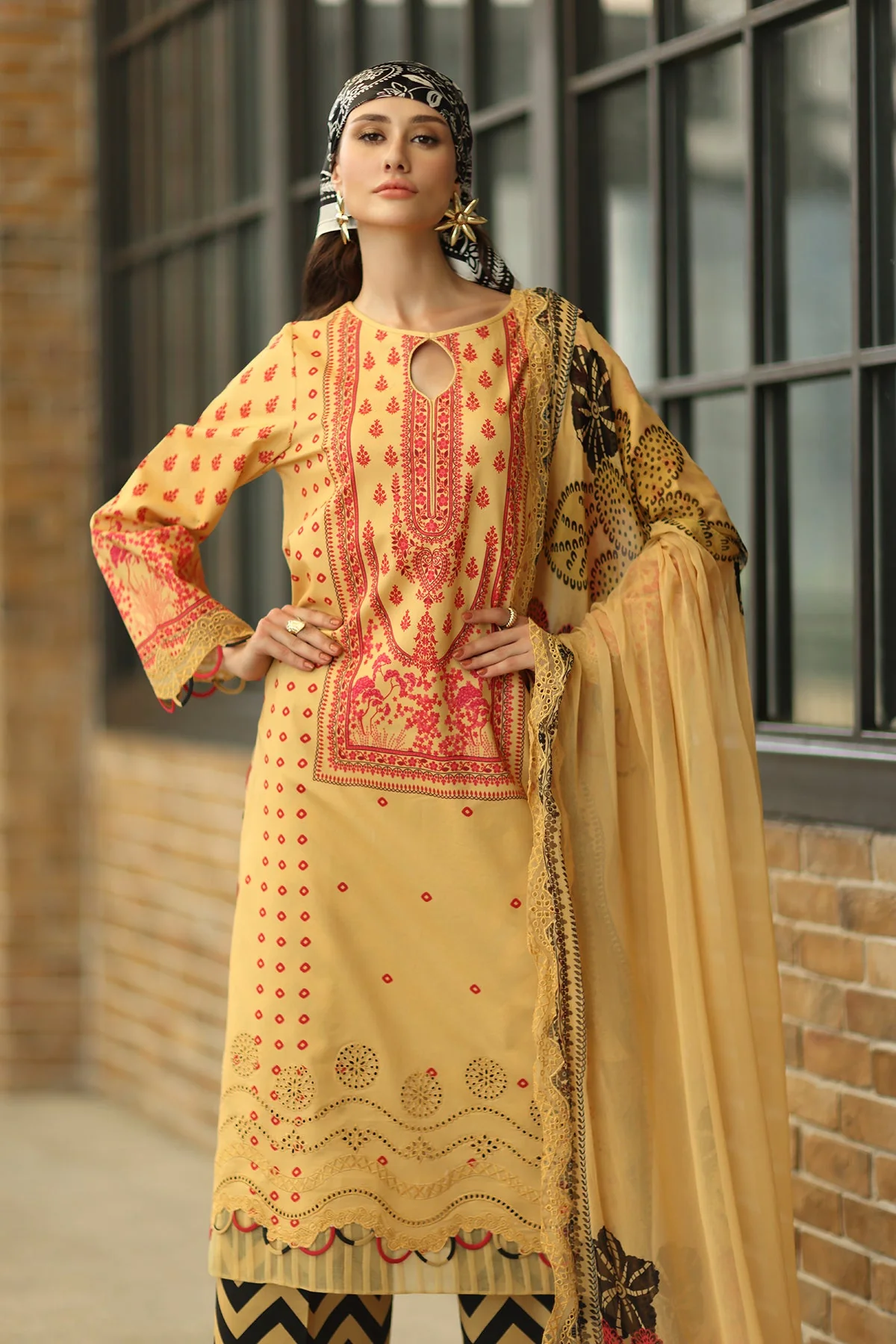 3-PC Embroidered Lawn Collection CH6-18 PSOK - Image 3