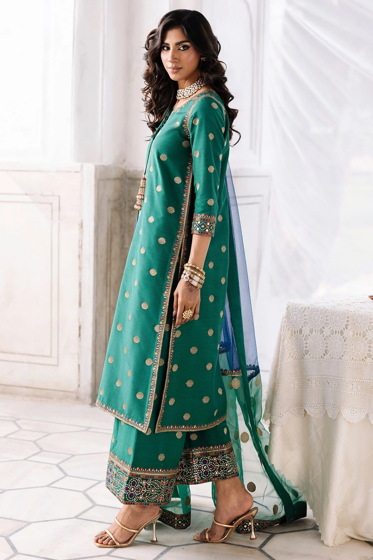 3-PC Embroidered Raw-Silk CMA-6-324 - Image 4