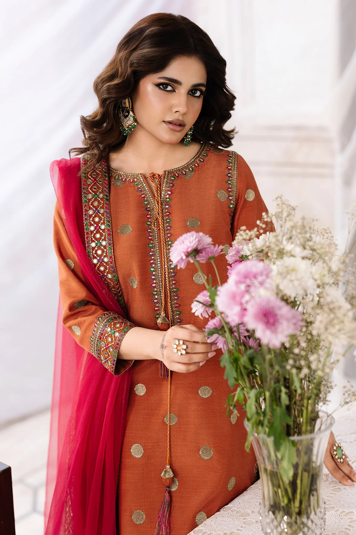 3-PC Embroidered Raw-Silk CMA-6-358 - Image 2