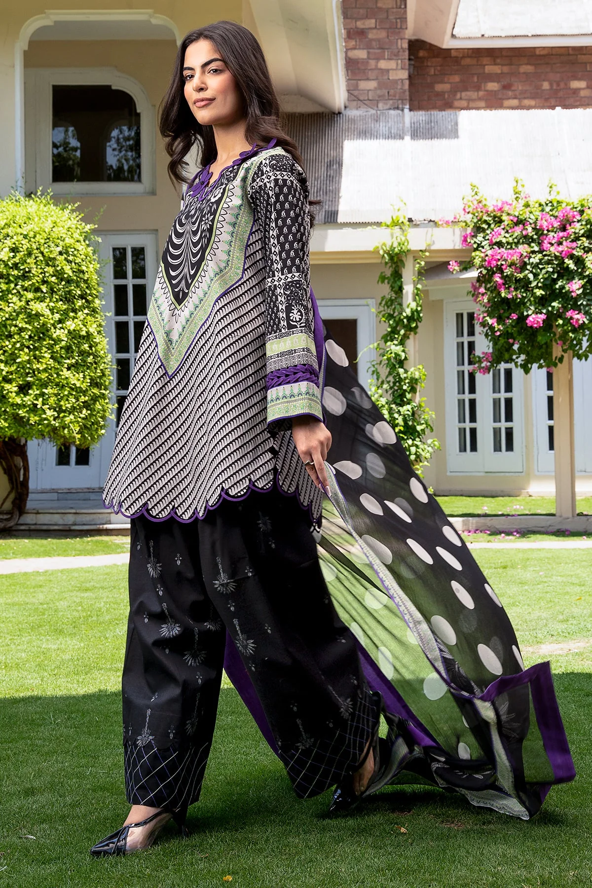 3-PC  Printed Lawn Suit CP6-24 PSOK - Image 4