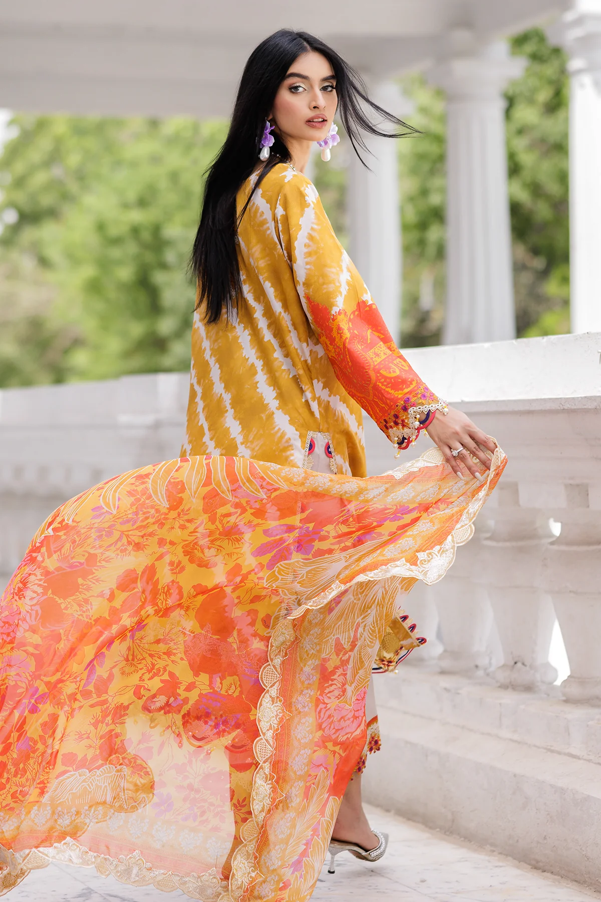 3-PC  Embroidered Lawn Collection AG6-06 A PSOK - Image 3