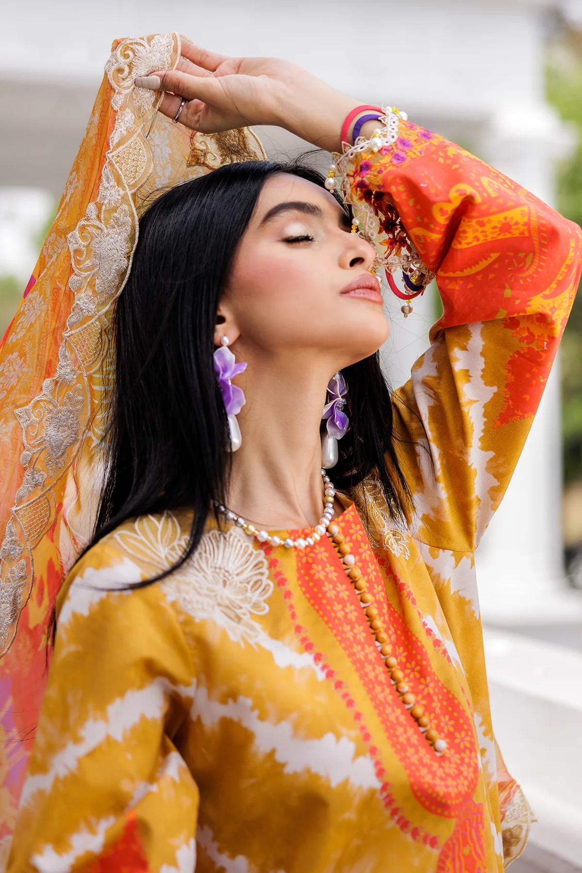 3-PC  Embroidered Lawn Collection AG6-06 A PSOK - Image 4