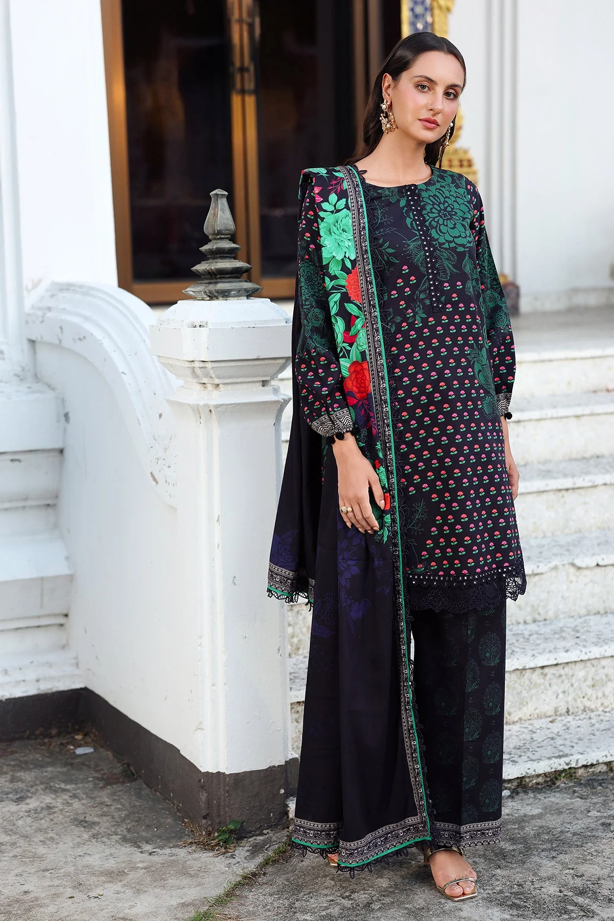 3-PC  Embroidered Linen Collection ANW6-07 - Image 3
