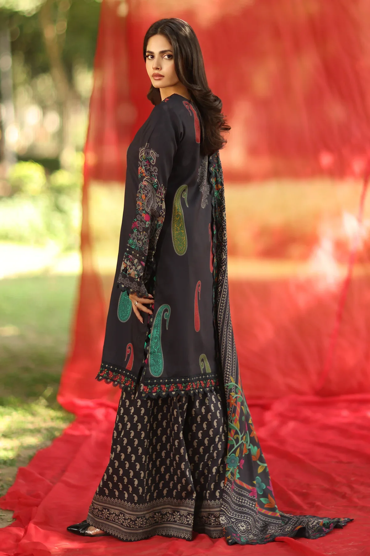 3-PC  Embroidered Linen Collection ANW6-10 - Image 4