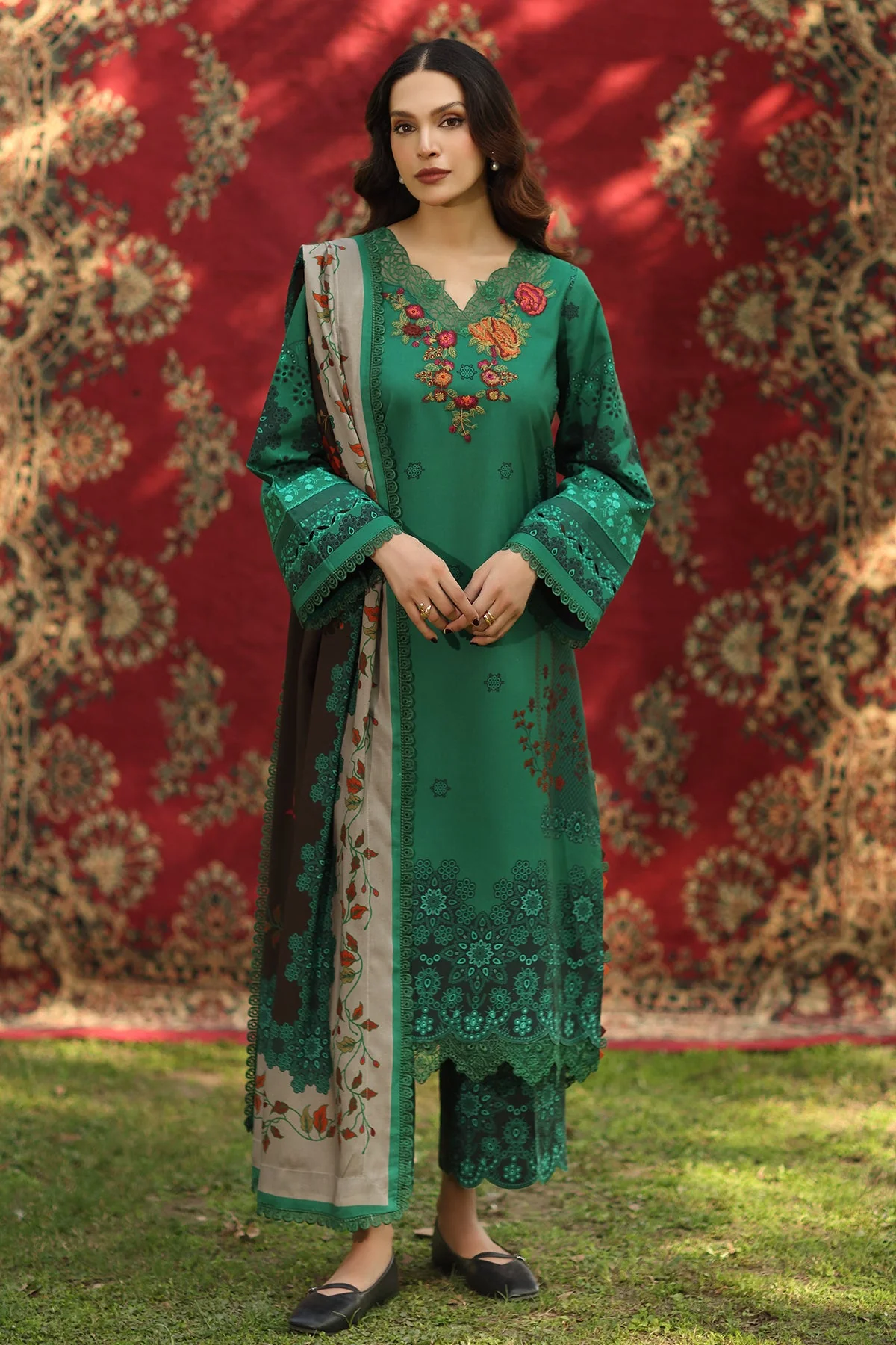 3-PC Embroidered Linen Collection ANW6-14
