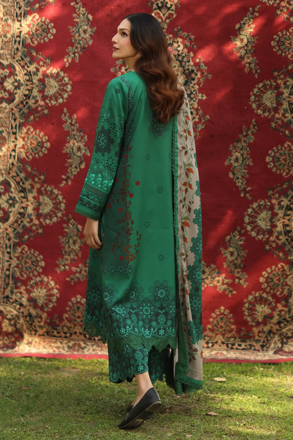 3-PC Embroidered Linen Collection ANW6-14 - Image 4