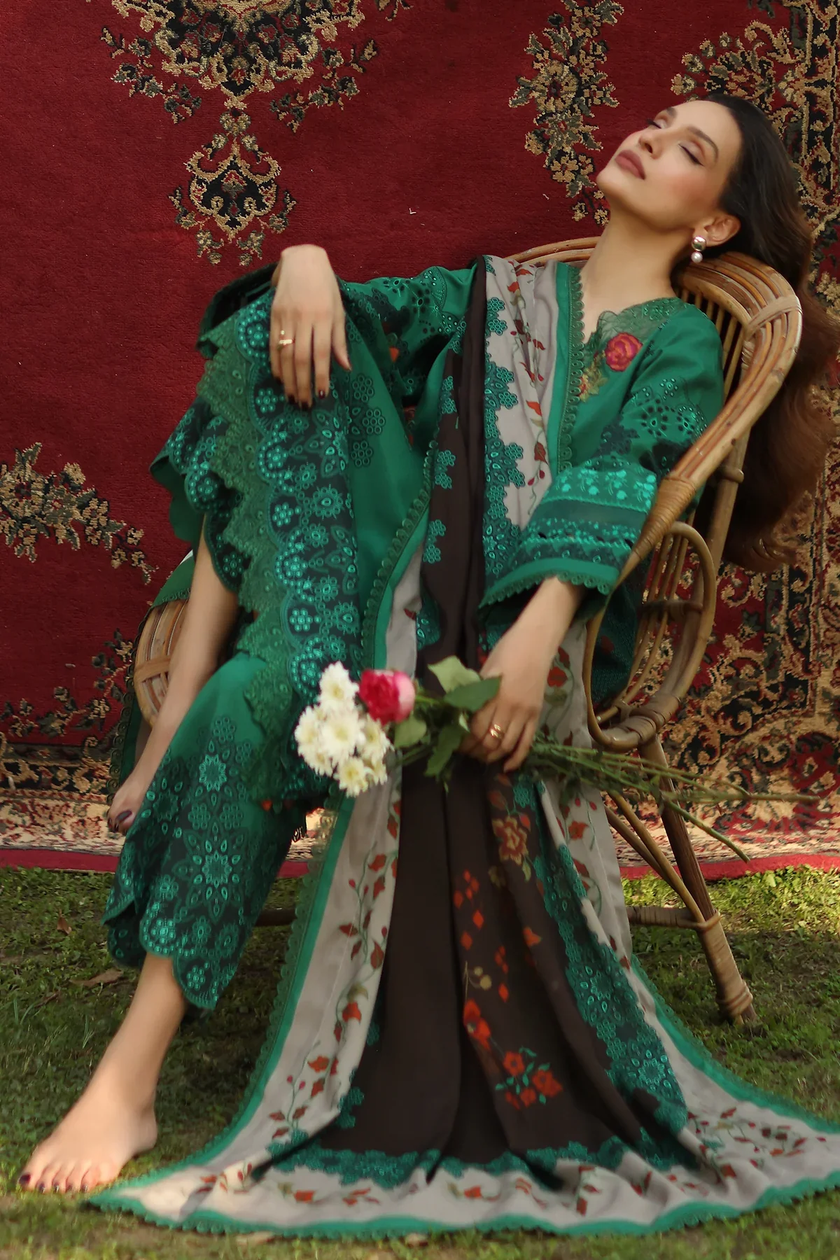 3-PC Embroidered Linen Collection ANW6-14 - Image 5