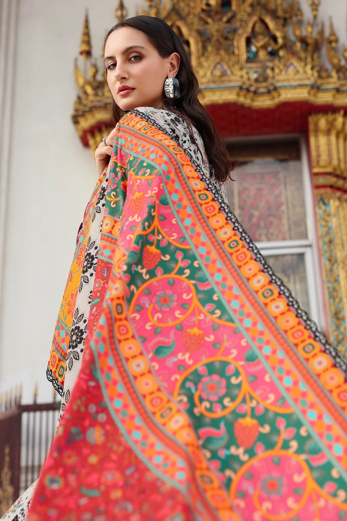 3-PC  Embroidered Linen Collection ANW6-19 - Image 3