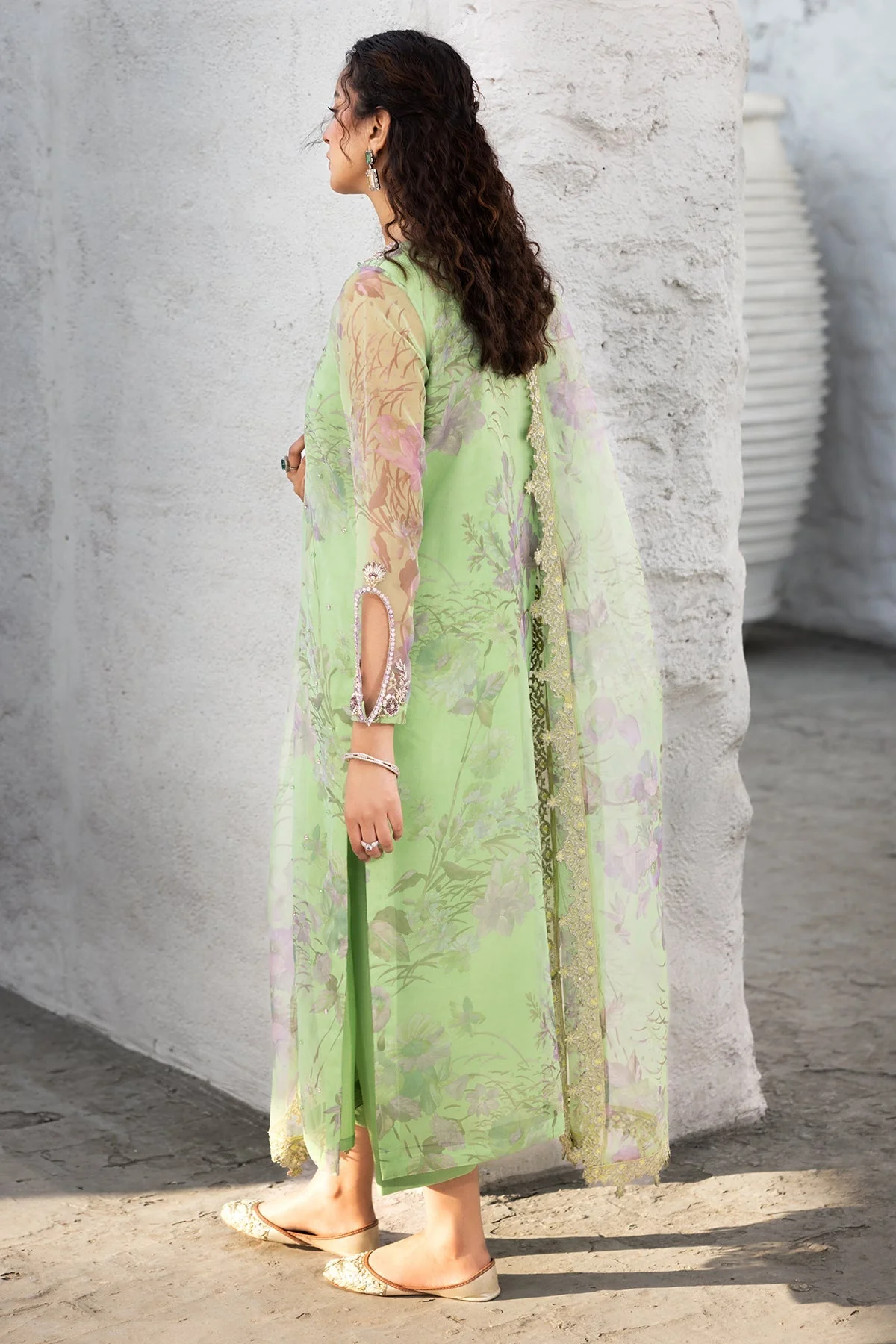 3-PC Embroidered Organza Suit CMA-5-013 - Image 4