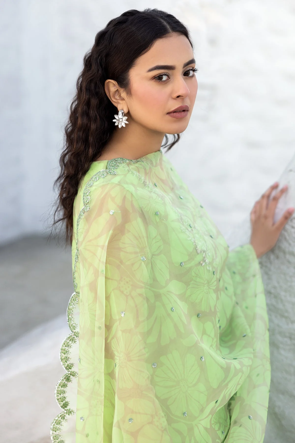 3-PC Embroidered Organza Suit CMA-5-022 - Image 3
