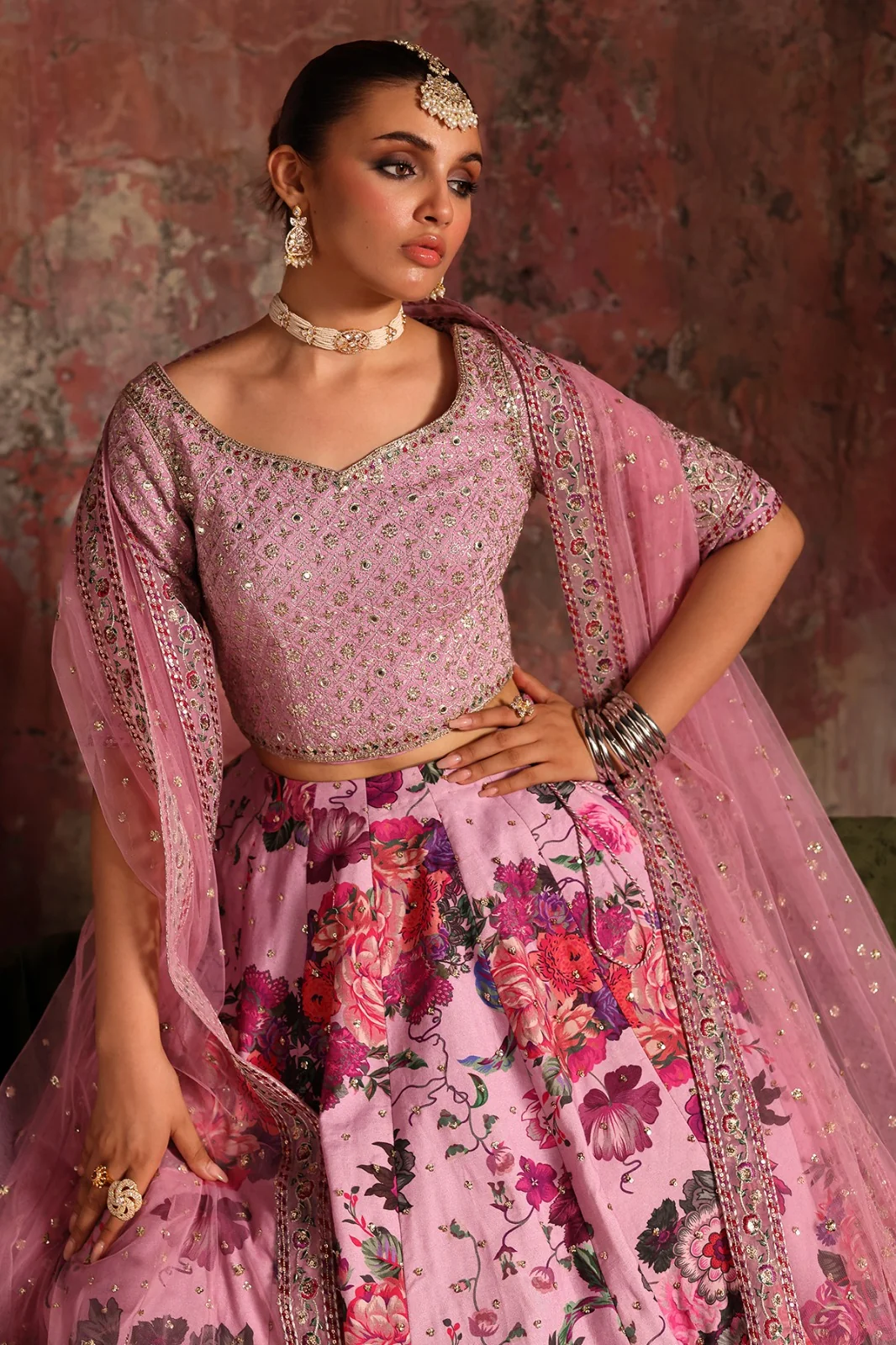 3-PC Embroidered Raw-Silk Suit CMA-5-03 - Image 4