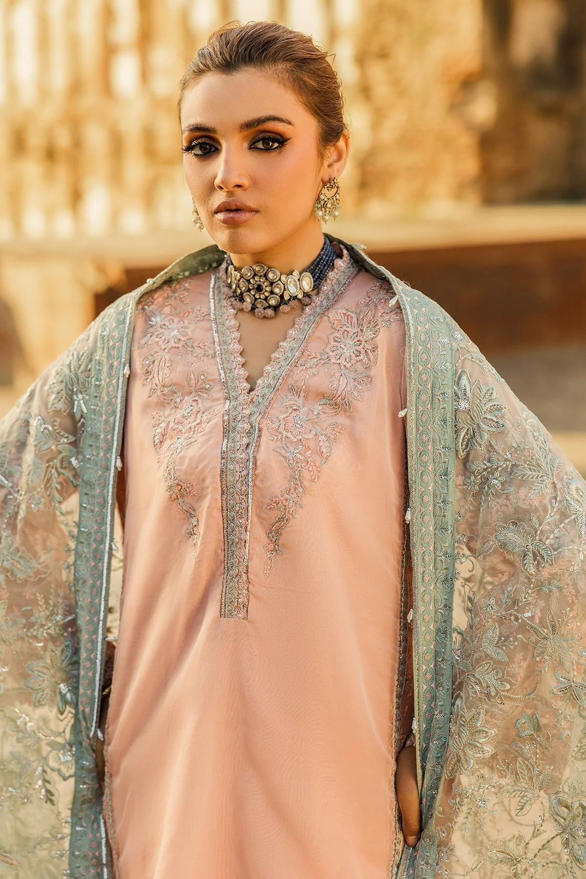 3-PC Embroidered Organza Suit CMA-5-037 - Image 2