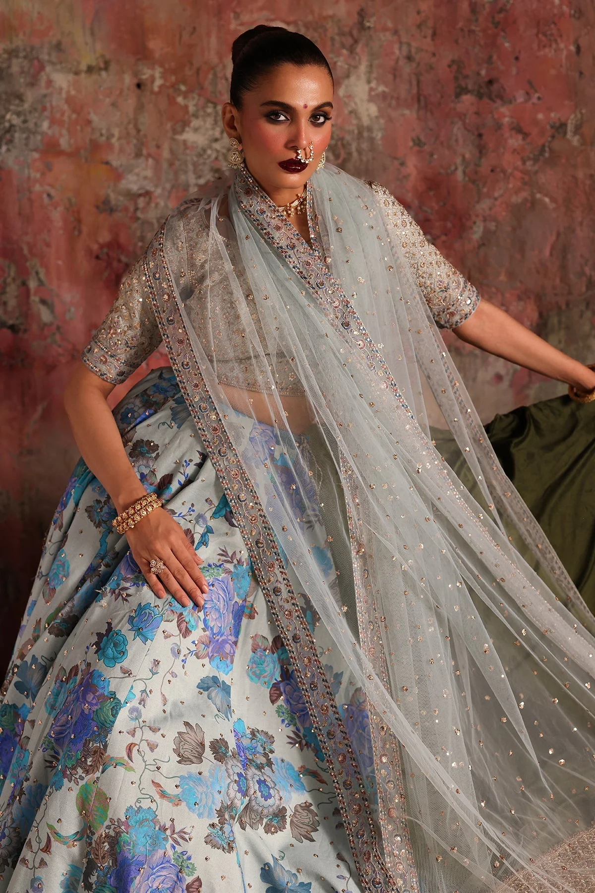 3-PC Embroidered Raw-Silk Suit CMA-5-04 - Image 3