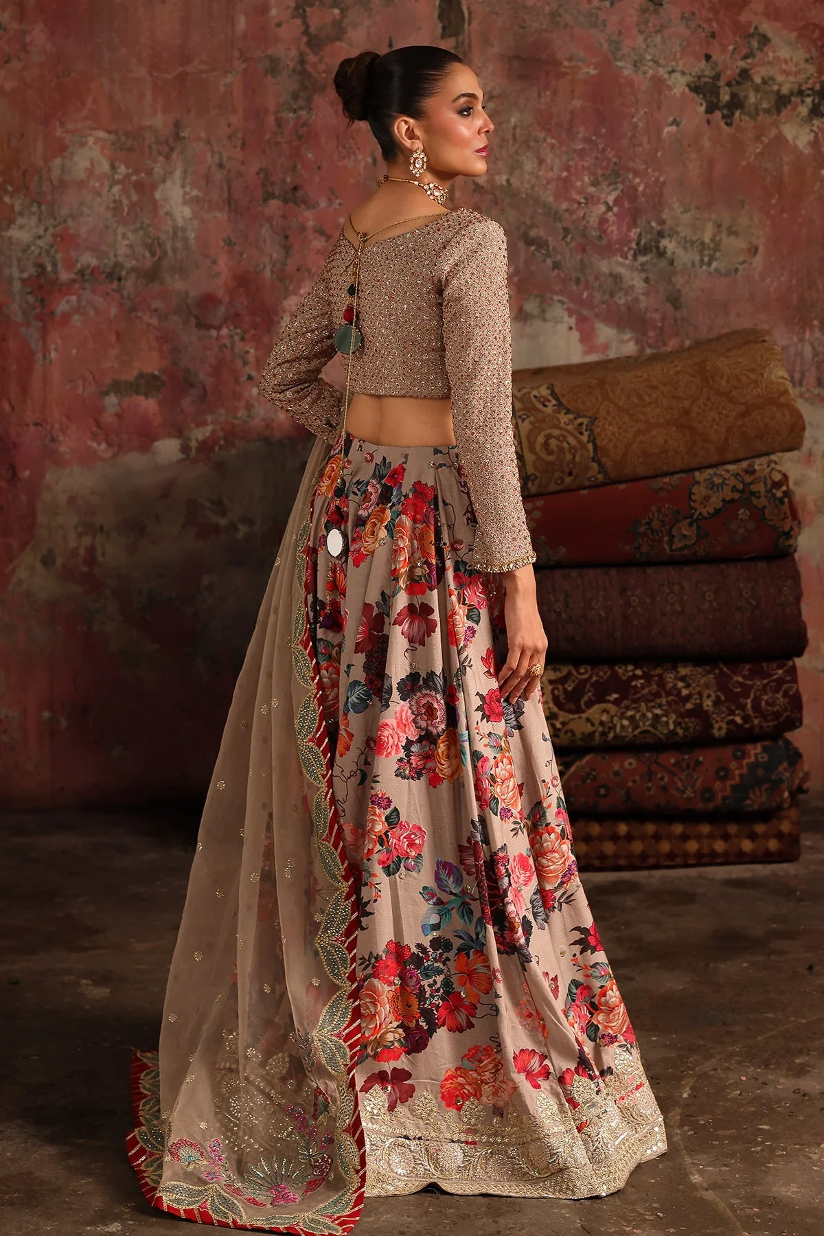 3-PC Embroidered Raw-Silk Suit CMA-5-06 - Image 3