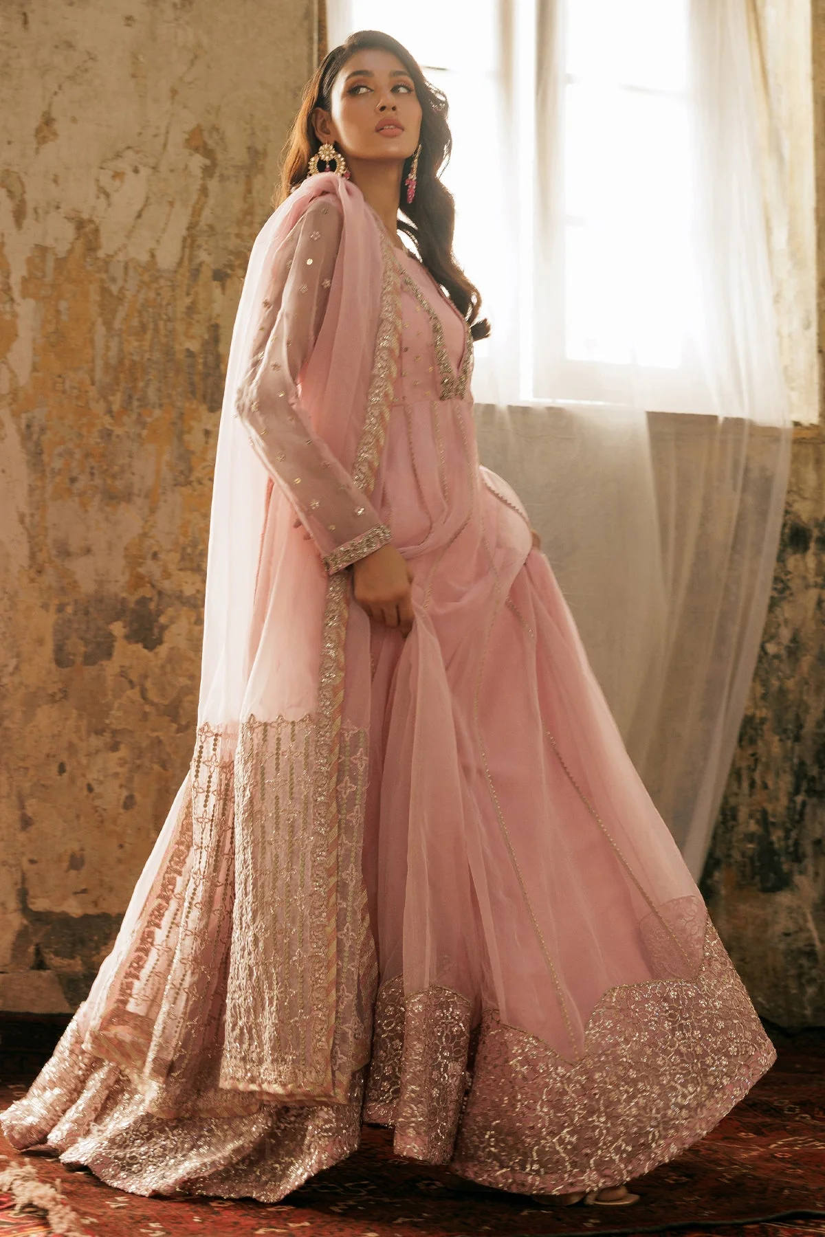 3-PC Embroidered Organza Suit CMA-5-063 - Image 3