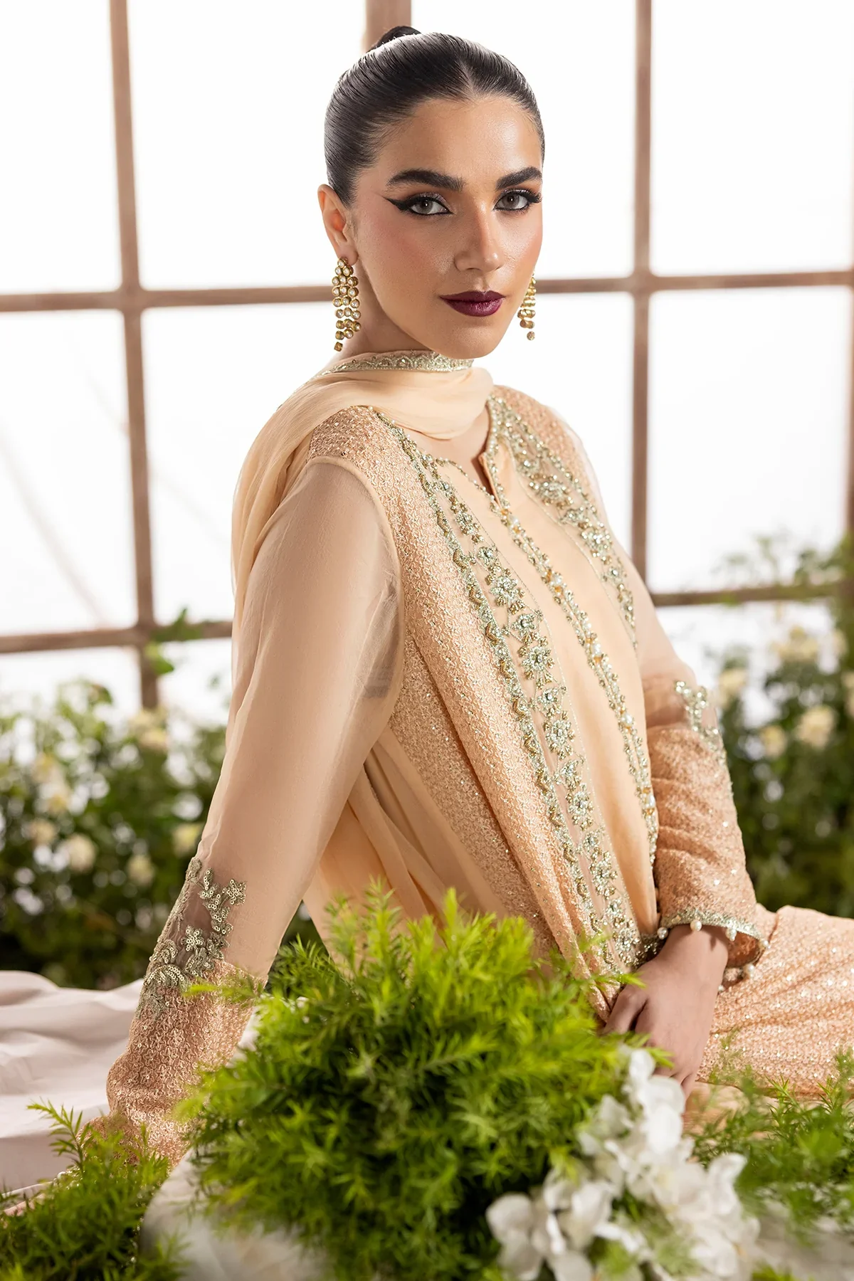 3-PC Embroidered Chiffon Suit CMA-5-099 - Image 3