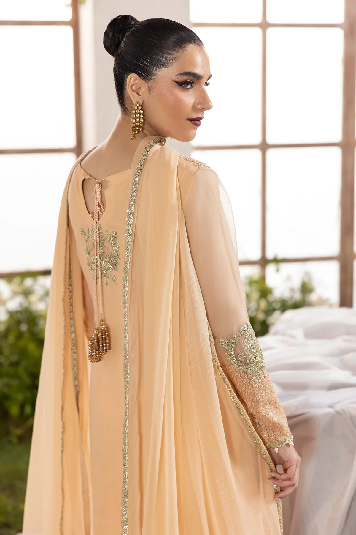 3-PC Embroidered Chiffon Suit CMA-5-099 - Image 4