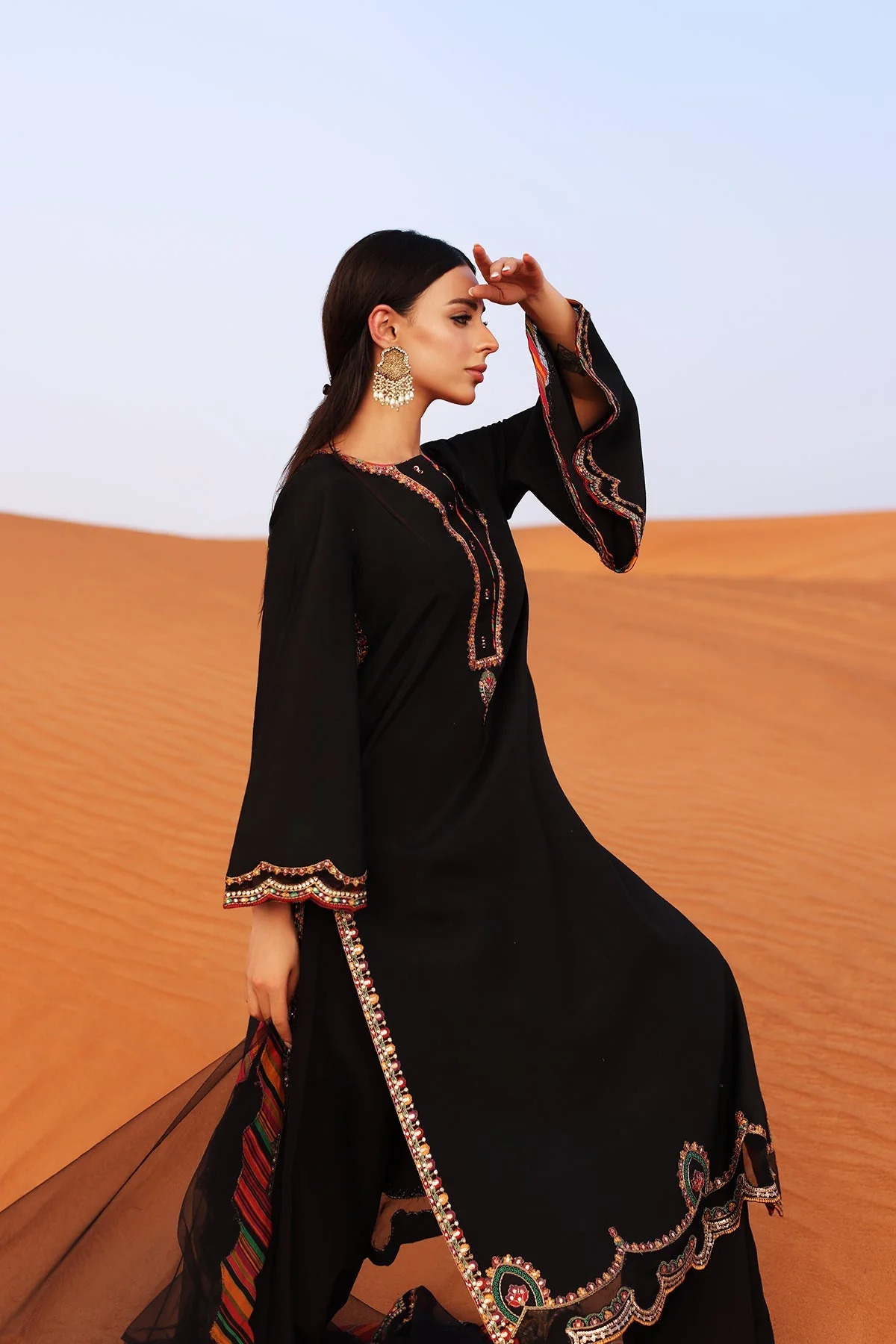 3-PC Embroidered Raw-Silk Suit CMA-5-109 - Image 4