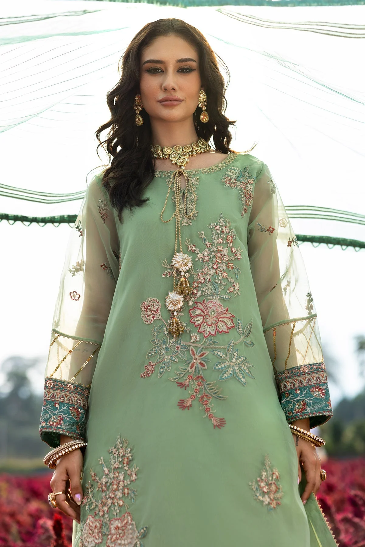 3-PC Embroidered Organza Suit CMA-5-110 - Image 2