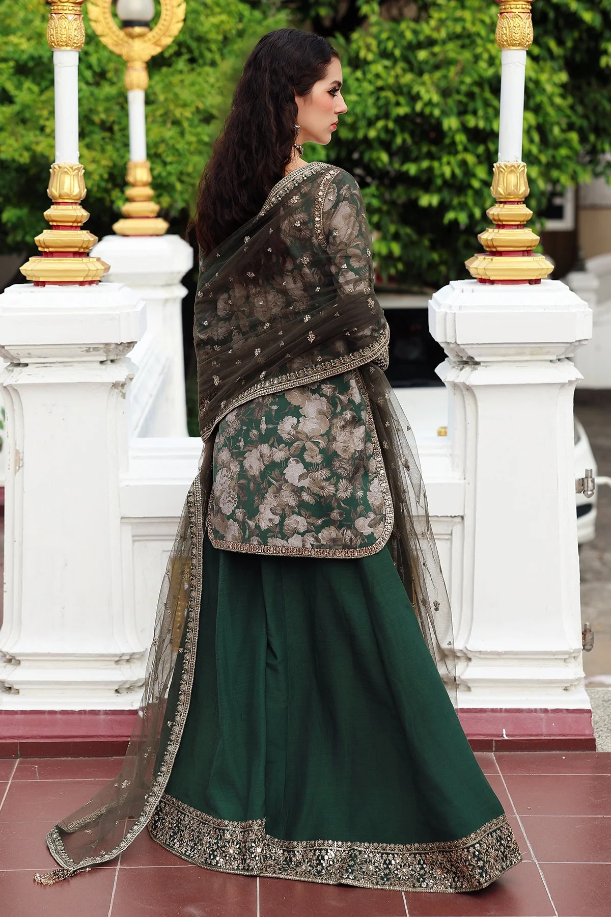 3-PC Embroidered Raw-Silk Suit CMA-5-161 - Image 3