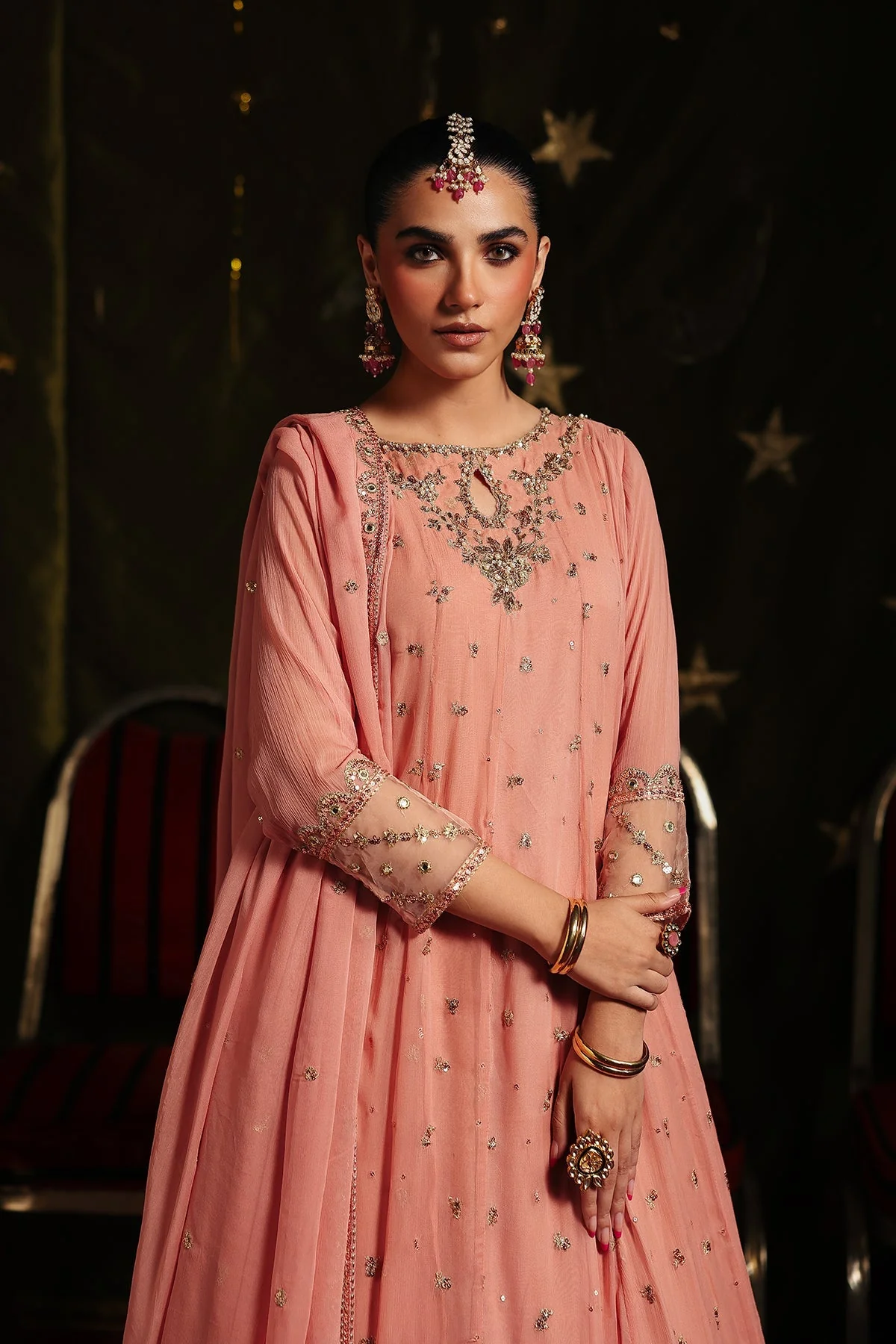 3-PC Embroidered Chiffon Suit CMA-5-164 - Image 2