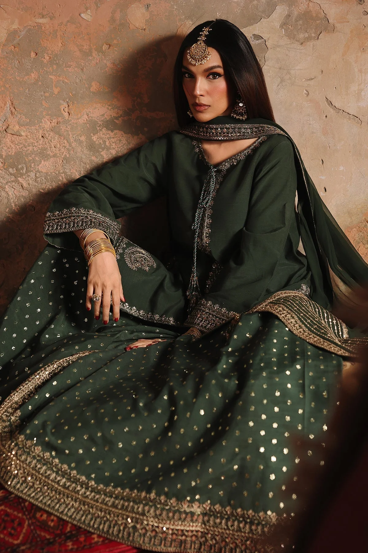 3-PC Embroidered Raw-Silk Suit CMA-5-168 - Image 2