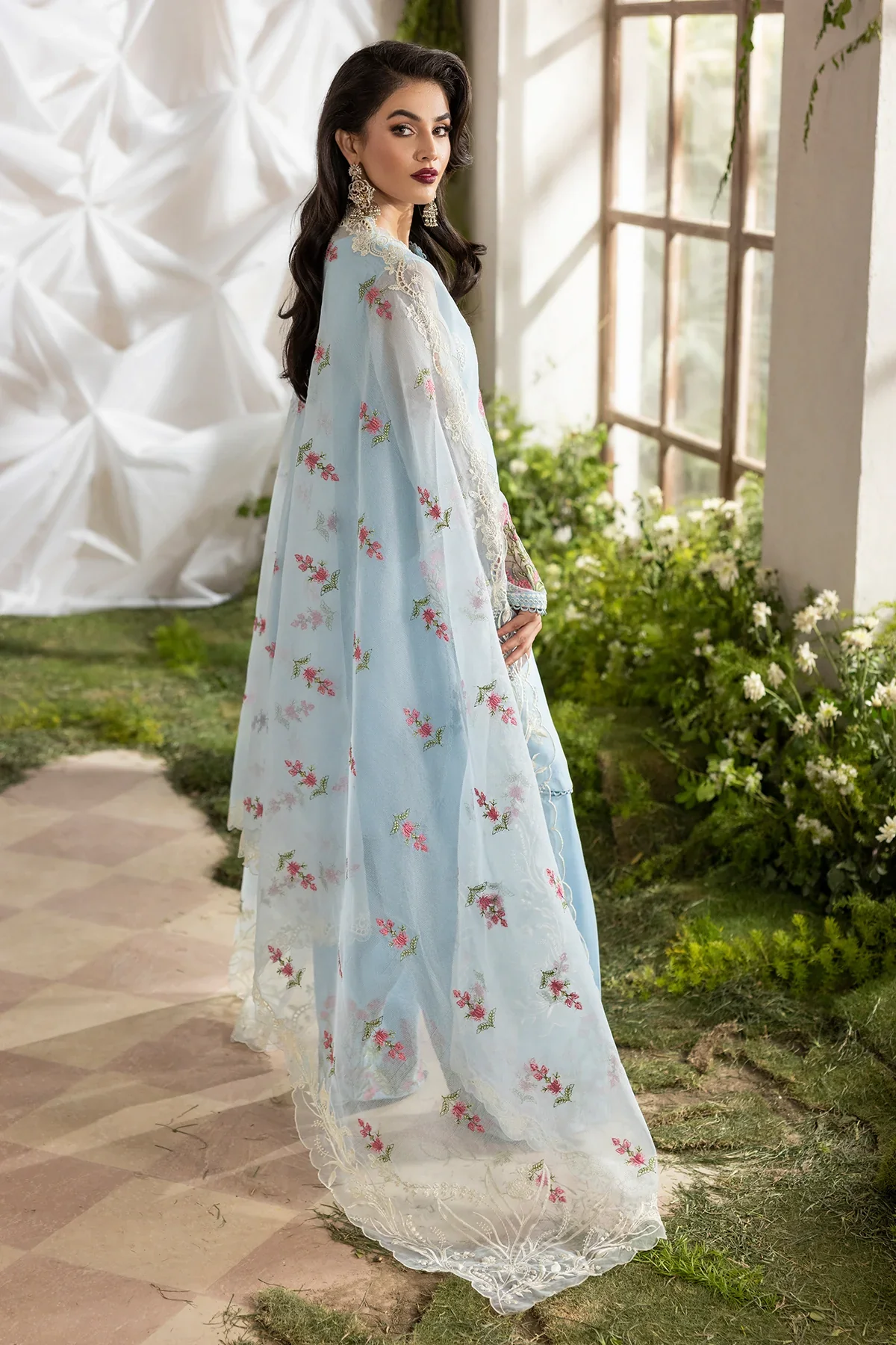 3-PC Embroidered Rajo-Net Suit CMA-5-191 - Image 4