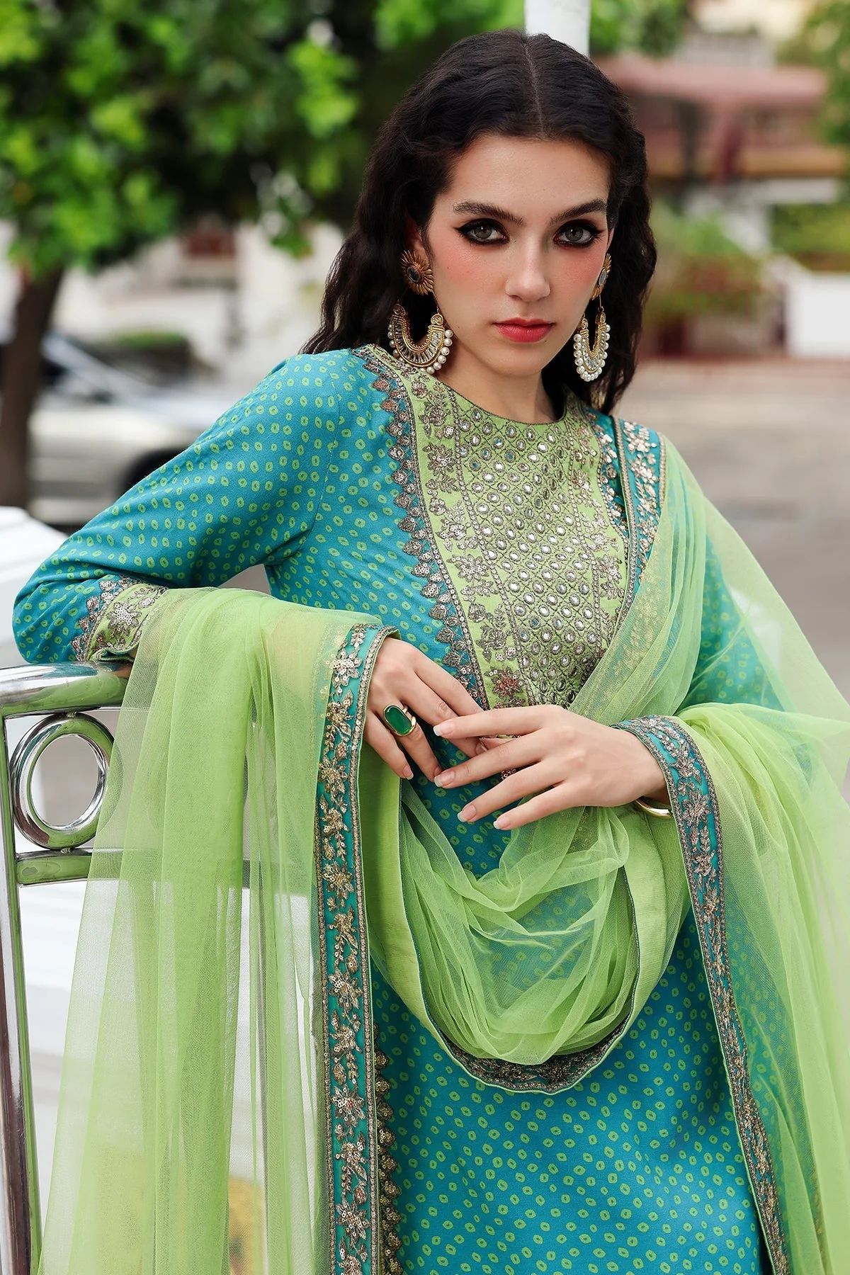 3-PC Embroidered Raw-Silk Suit CMA-6-173 - Image 3
