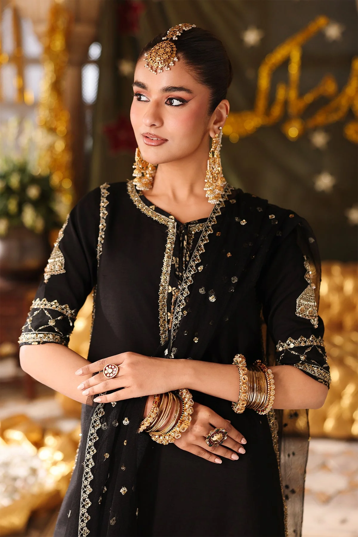 3-PC Embroidered Raw-Silk Suit CMA-6-203 - Image 2