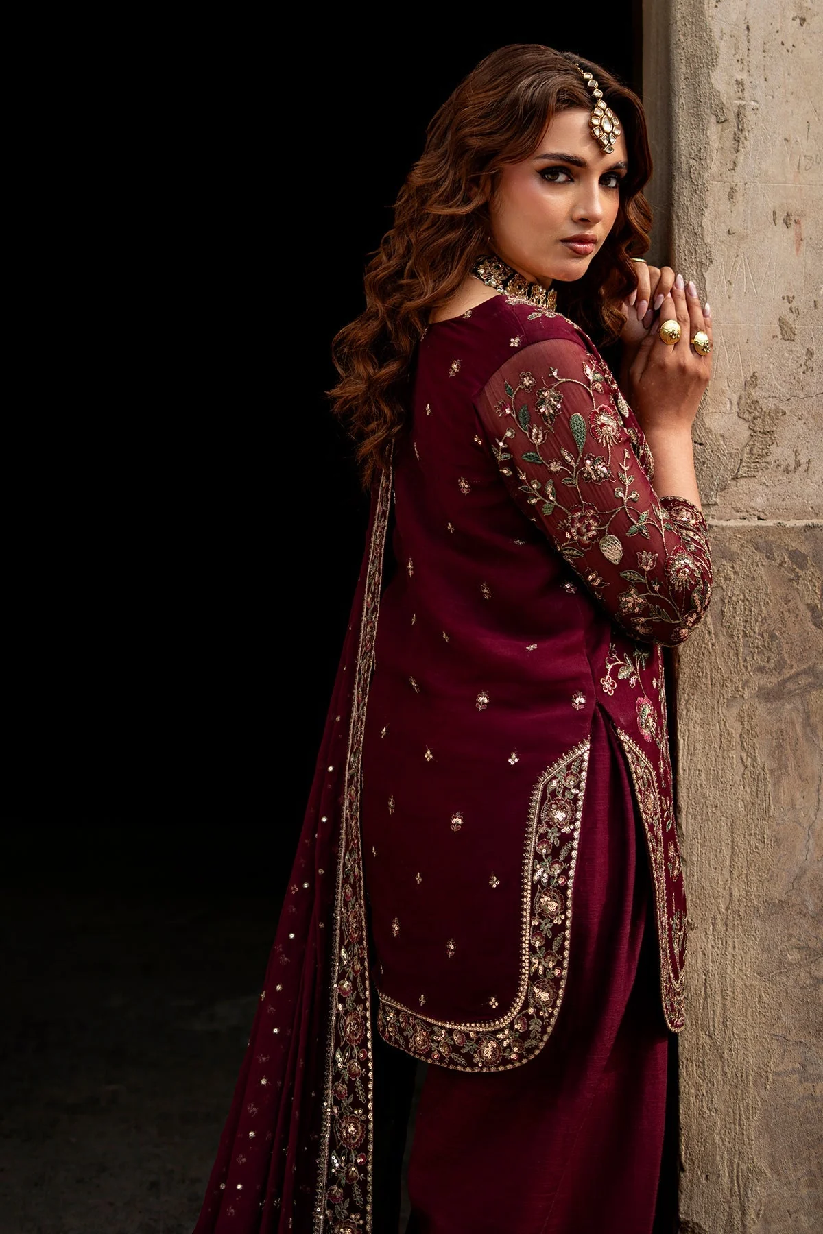 3-PC Embroidered Chiffon Suit CMA-6-211 - Image 3