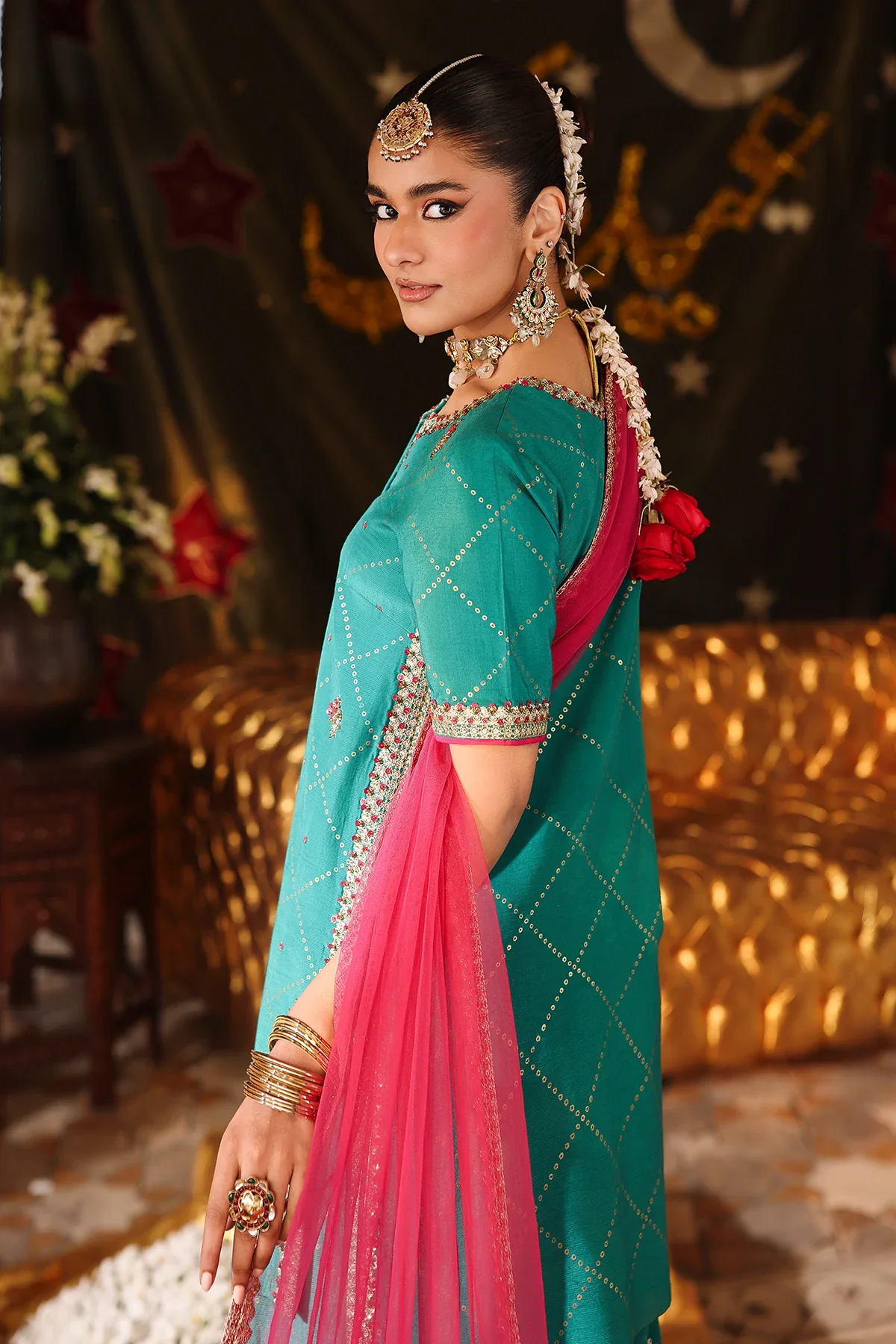 3-PC Embroidered Raw-Silk Suit CMA-6-219 - Image 4