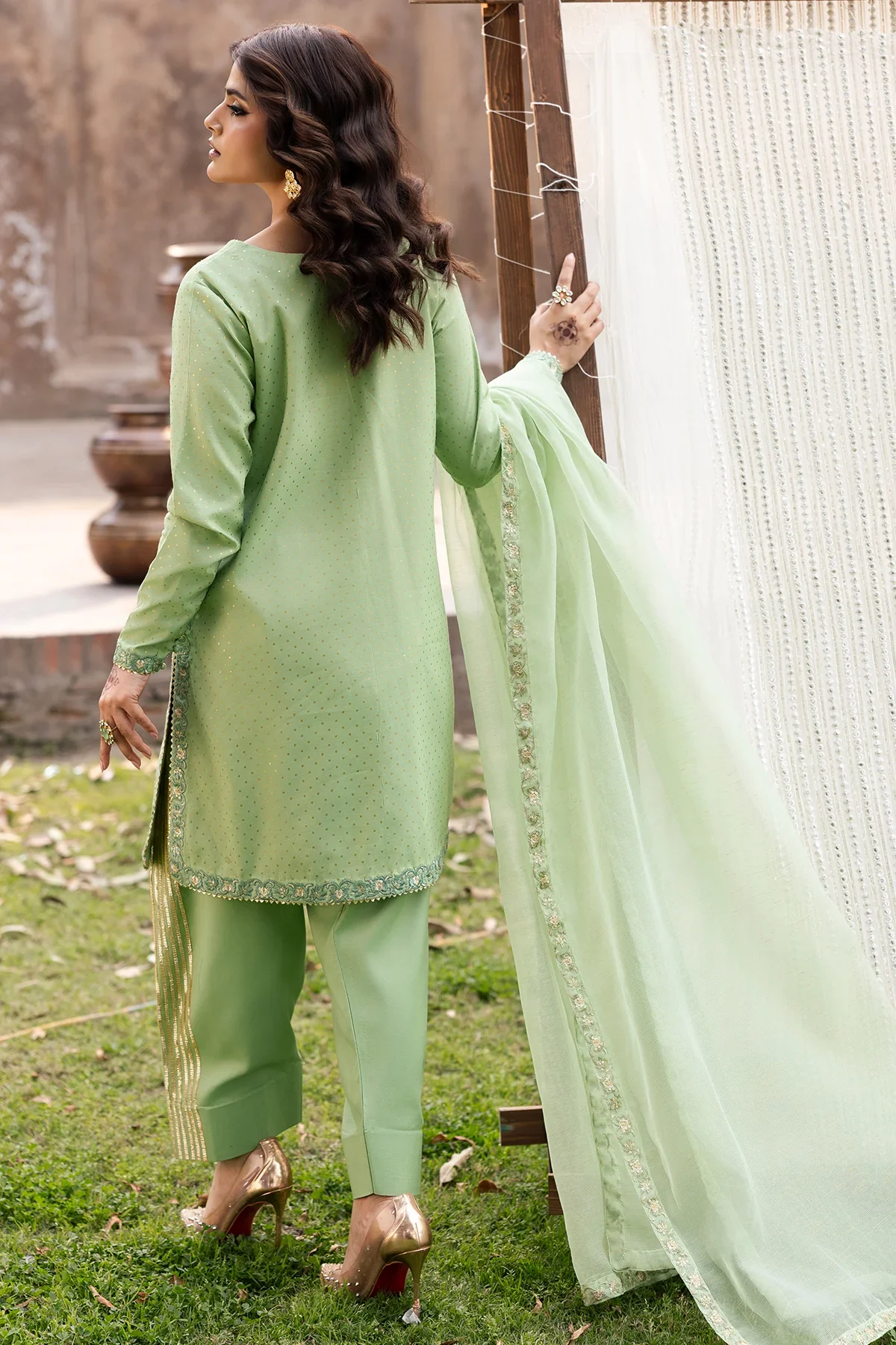 3-PC Embroidered Raw-Silk Suit CMA-6-337 - Image 5