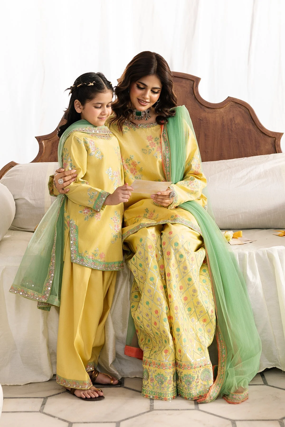 3-PC Embroidered Raw-Silk Suit  CMA-6-342 - Image 3