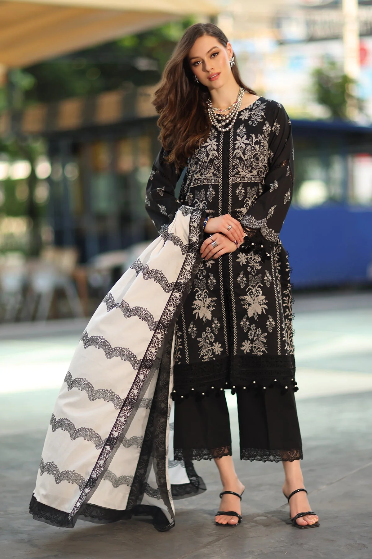 3-PC Stitched Embroidered Lawn Collection RN6-01 PSOK