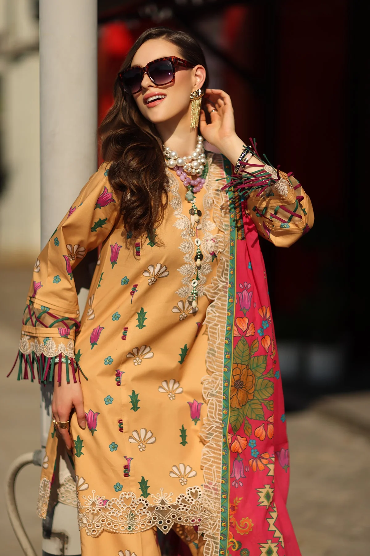3-PC Stitched Embroidered Lawn Collection RN6-02 PSOK - Image 2