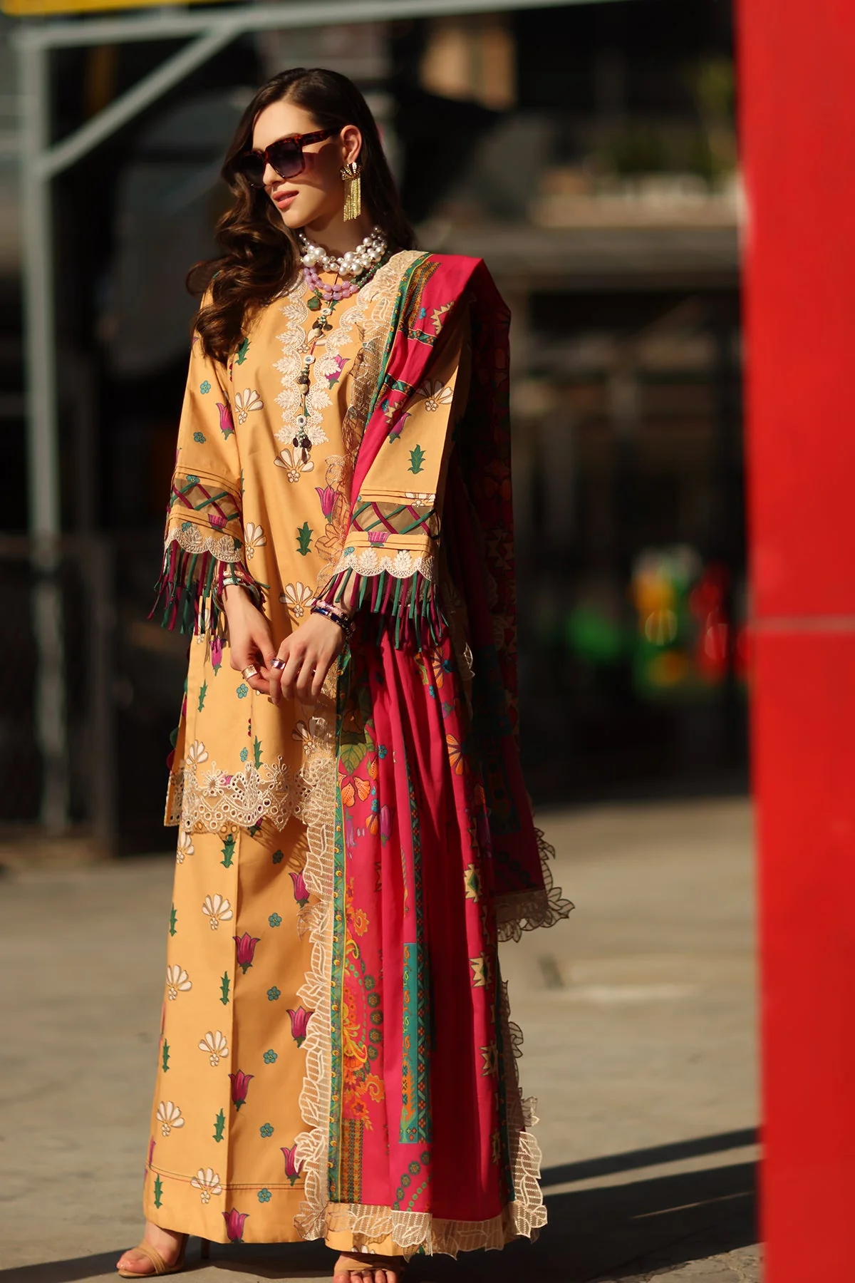 3-PC Stitched Embroidered Lawn Collection RN6-02 PSOK - Image 3