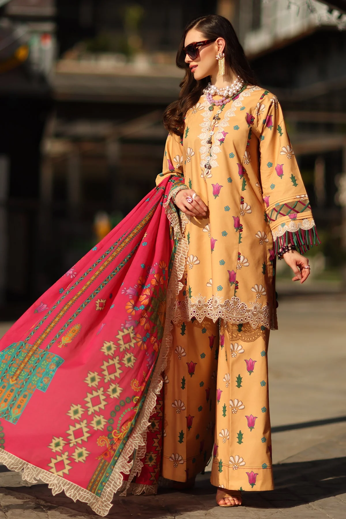 3-PC Stitched Embroidered Lawn Collection RN6-02 PSOK - Image 4
