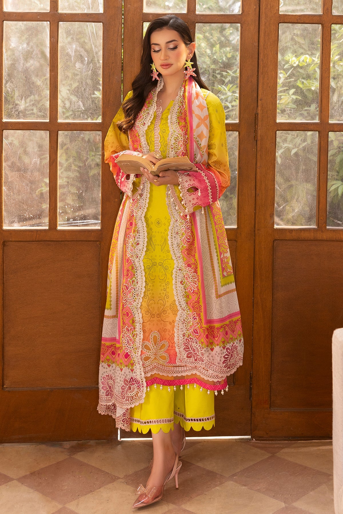 3-PC Stitched Embroidered Lawn Collection RN6-06 PSOK - Image 4