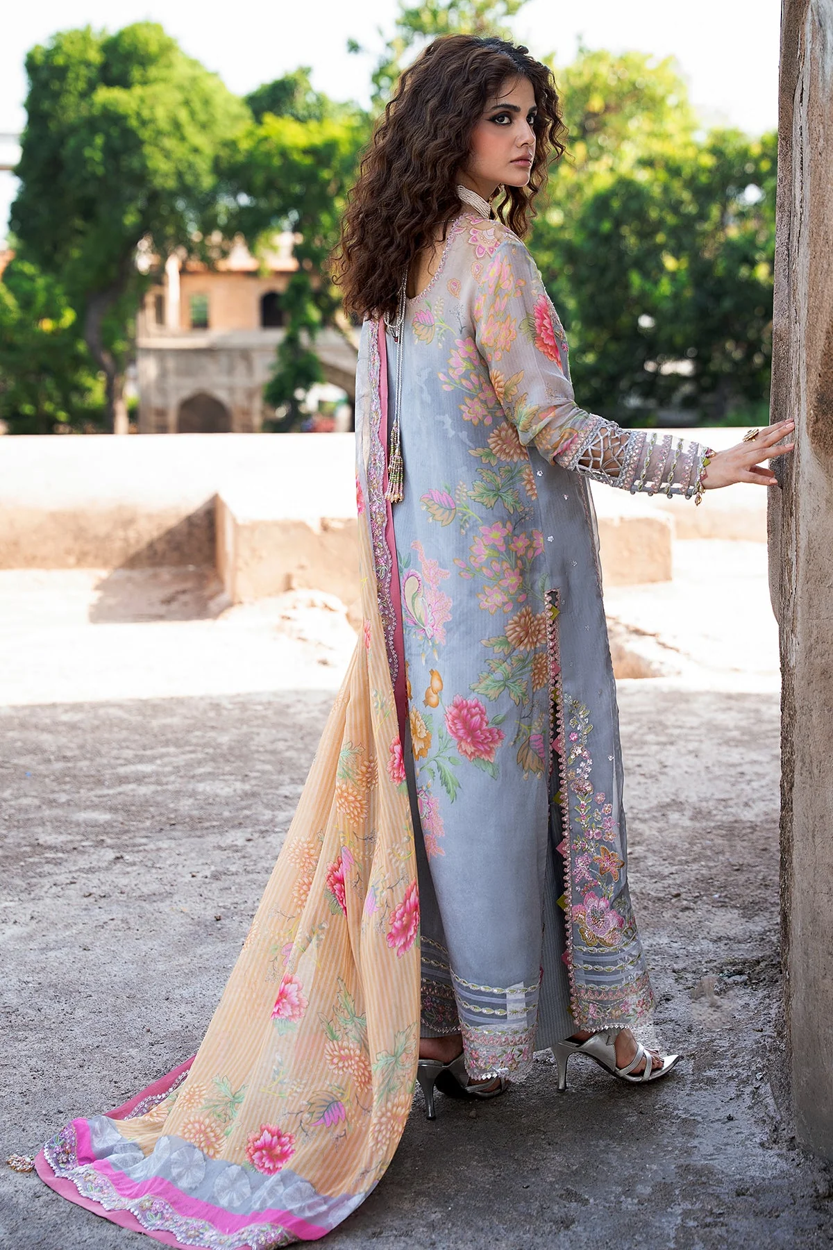 3-PC Embroidered Chiffon Collection VSLW6-03 PSOK - Image 4