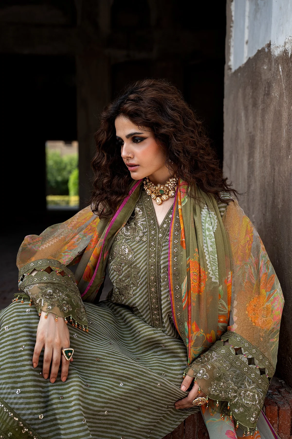 3-PC  Embroidered Chiffon Collection VSLW6-05 PSOK - Image 5