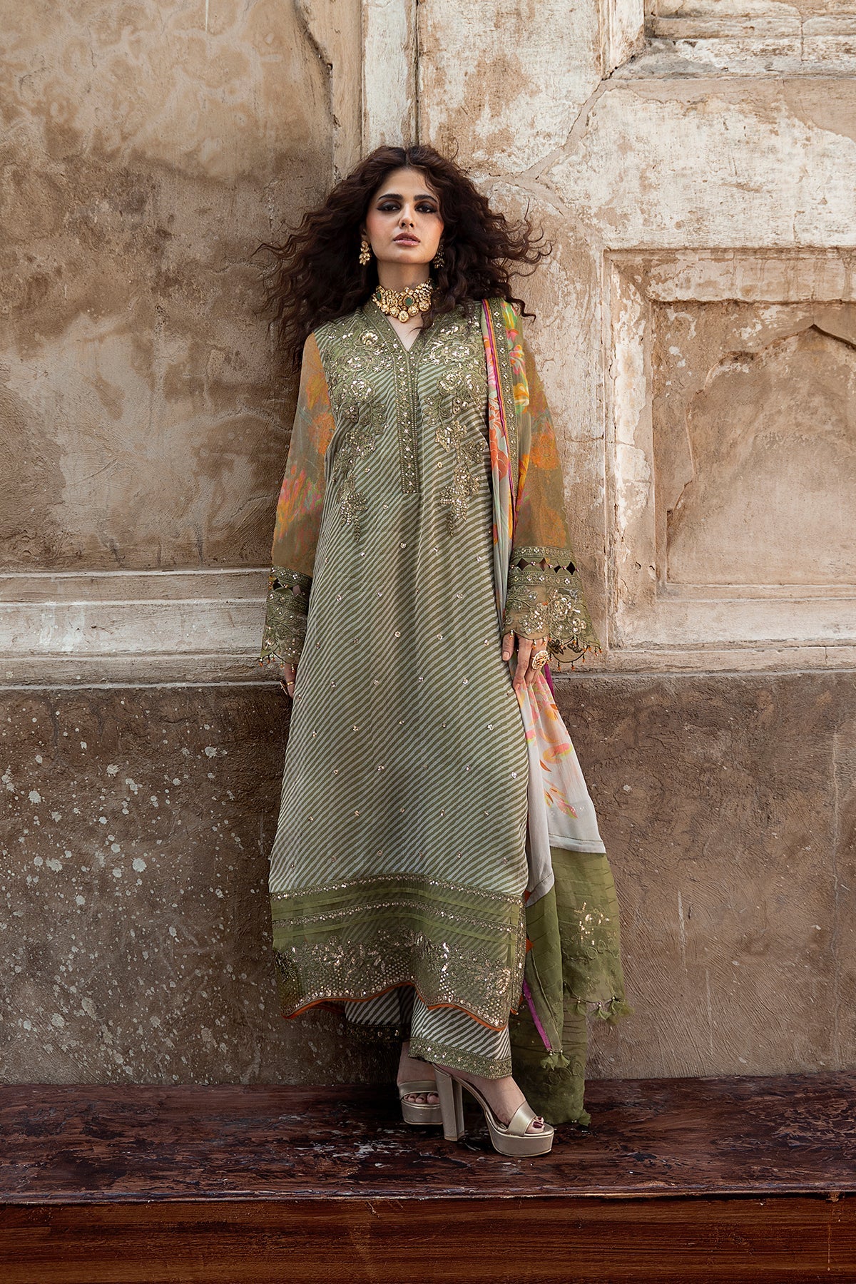 3-PC  Embroidered Chiffon Collection VSLW6-05 PSOK - Image 6