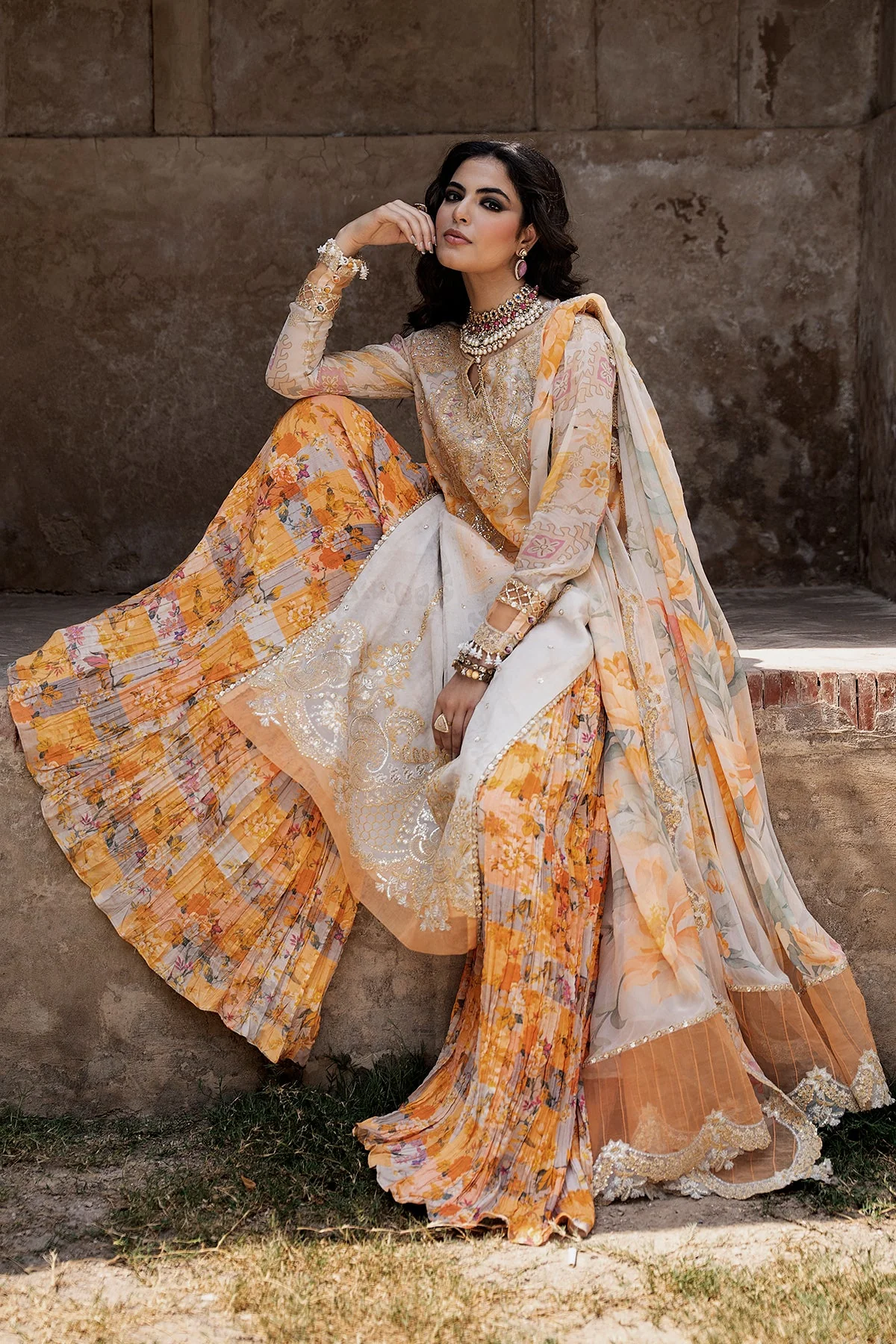 3-PC  Embroidered Chiffon Collection VSLW6-06 PSOK - Image 4