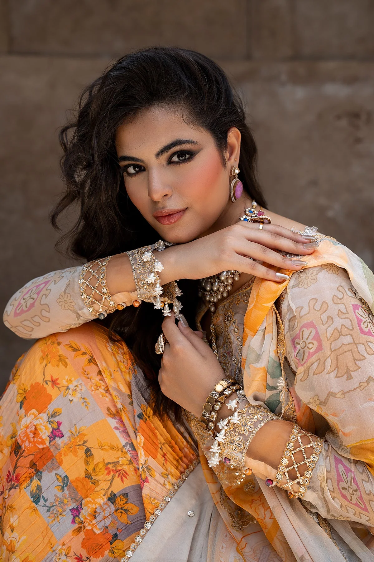 3-PC  Embroidered Chiffon Collection VSLW6-06 PSOK - Image 6
