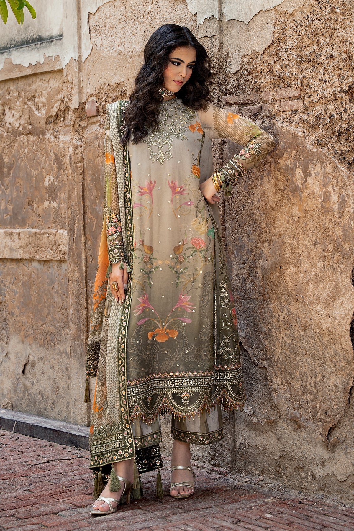 3-PC  Embroidered Chiffon Collection VSLW6-07 PSOK