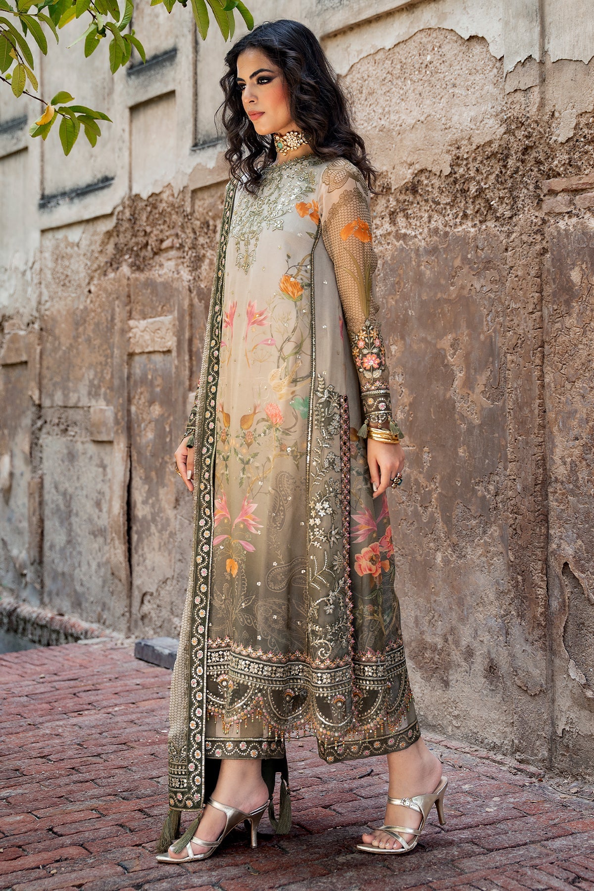 3-PC  Embroidered Chiffon Collection VSLW6-07 PSOK - Image 3