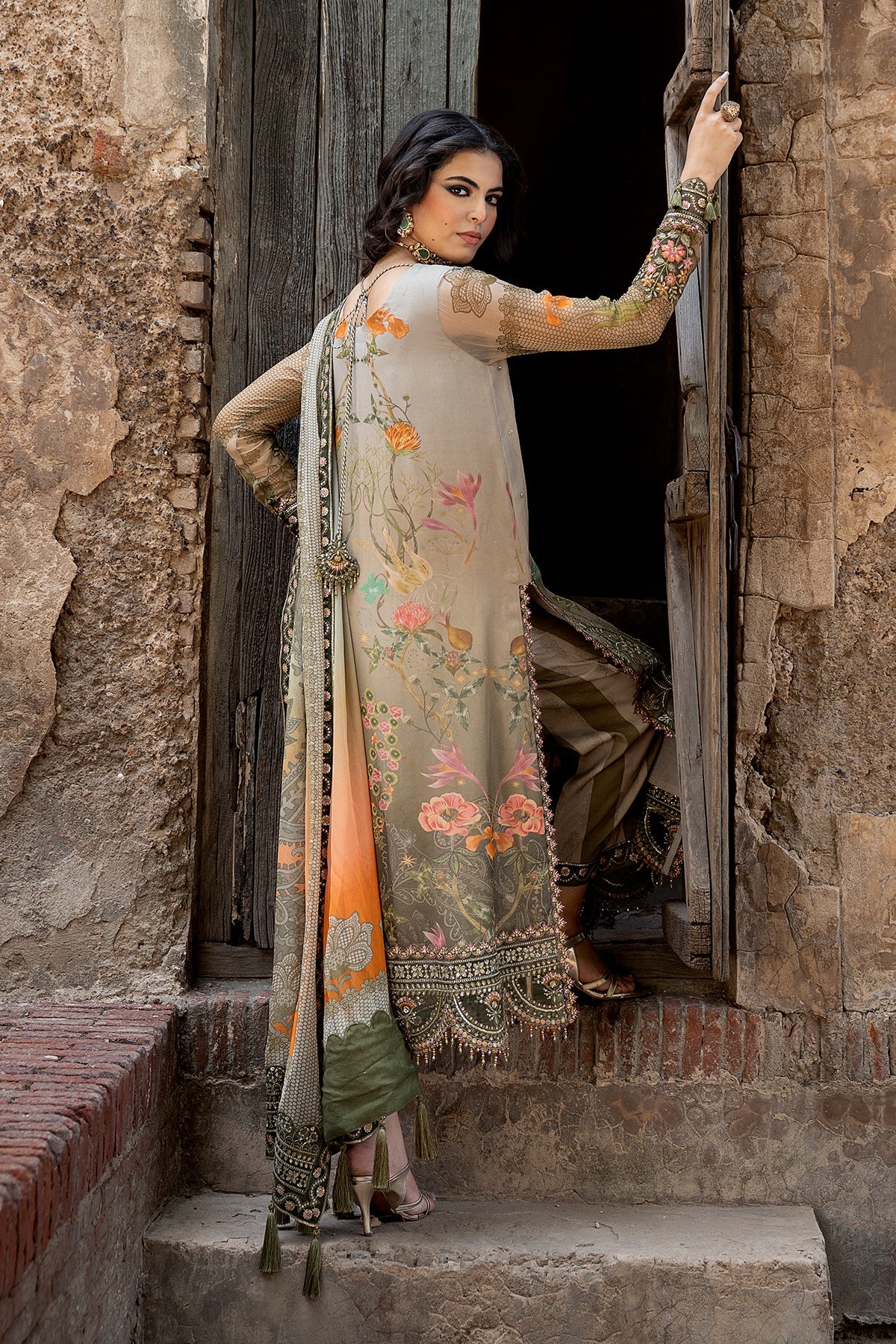3-PC  Embroidered Chiffon Collection VSLW6-07 PSOK - Image 5