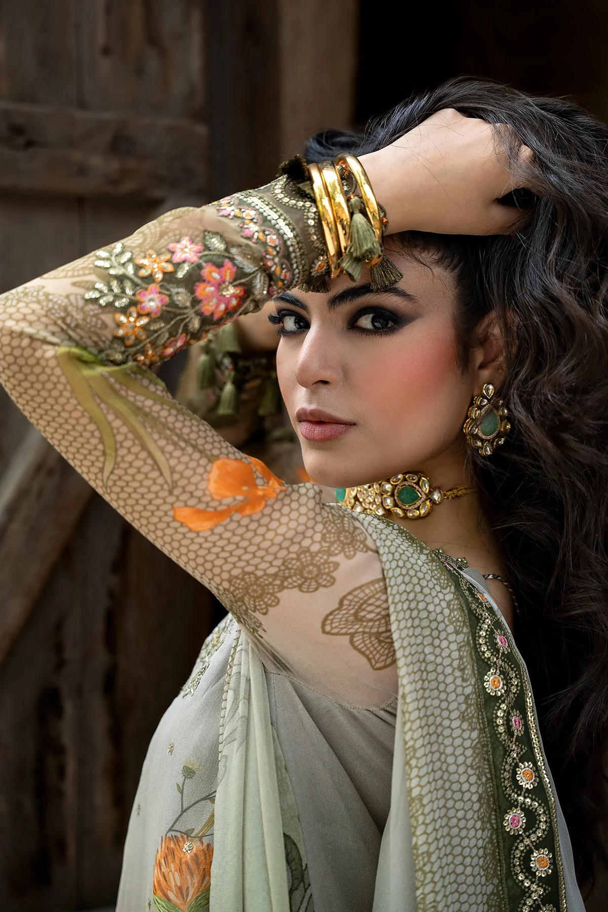 3-PC  Embroidered Chiffon Collection VSLW6-07 PSOK - Image 7